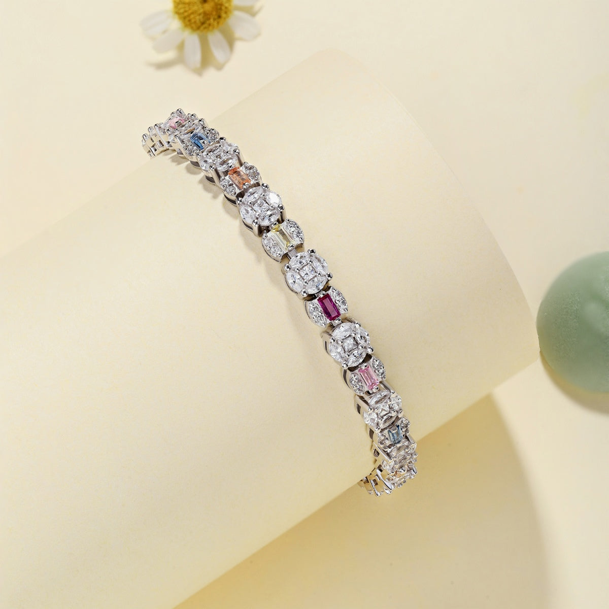 [Love Aura]Dazzling Radiant Multi Cut Daily Bracelet