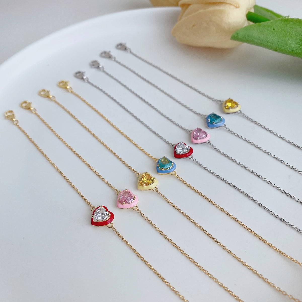 [Love Aura]Sparkling Romantic Heart Shape Lover Bracelet