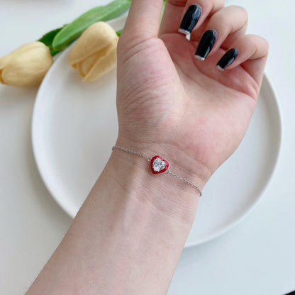 [Love Aura]Sparkling Romantic Heart Shape Lover Bracelet