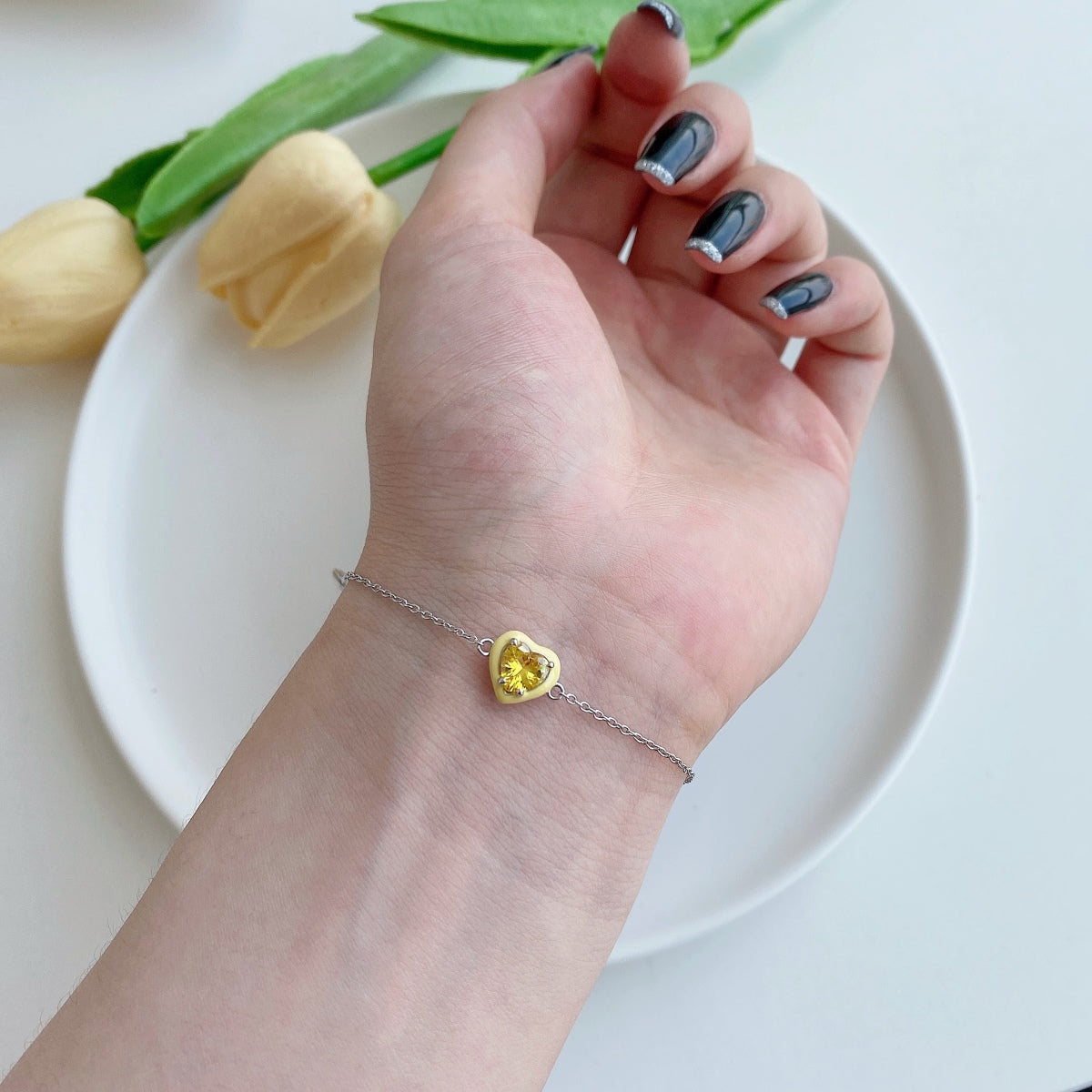 [Love Aura]Sparkling Romantic Heart Shape Lover Bracelet