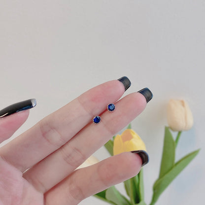 [Love Aura]Sparkling Colorful Round Shape Earrings