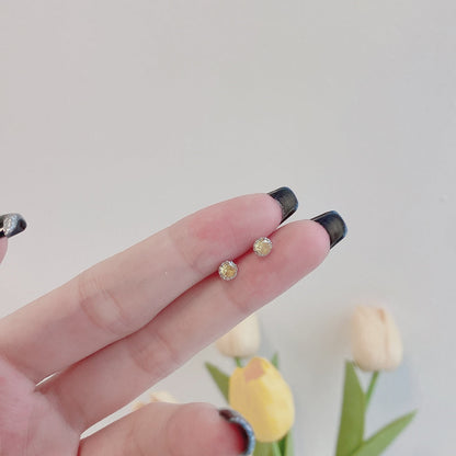 [Love Aura]Sparkling Colorful Round Shape Earrings