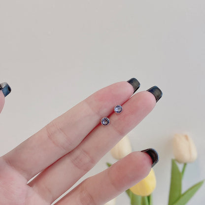 [Love Aura]Sparkling Colorful Round Shape Earrings