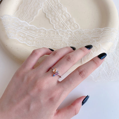 [Love Aura]Radiant Colorful Multi Cut Daily Ring