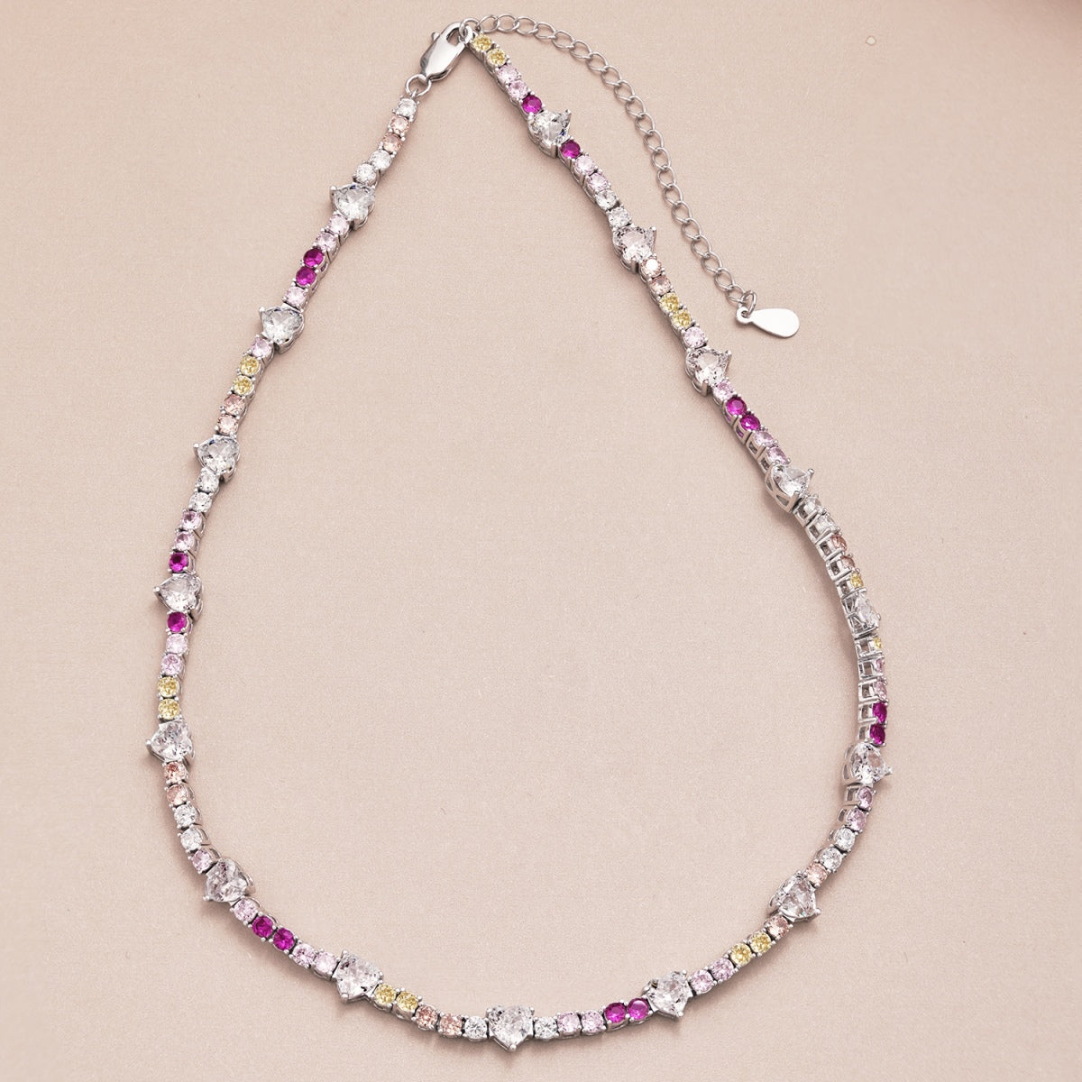 [Love Aura]Delicate Colorful Rainbow Tennis Chain