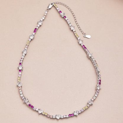 [Love Aura]Delicate Colorful Rainbow Tennis Chain
