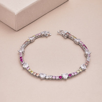 [Love Aura]Romantic Heart Shape Round Cut Lover Bracelet