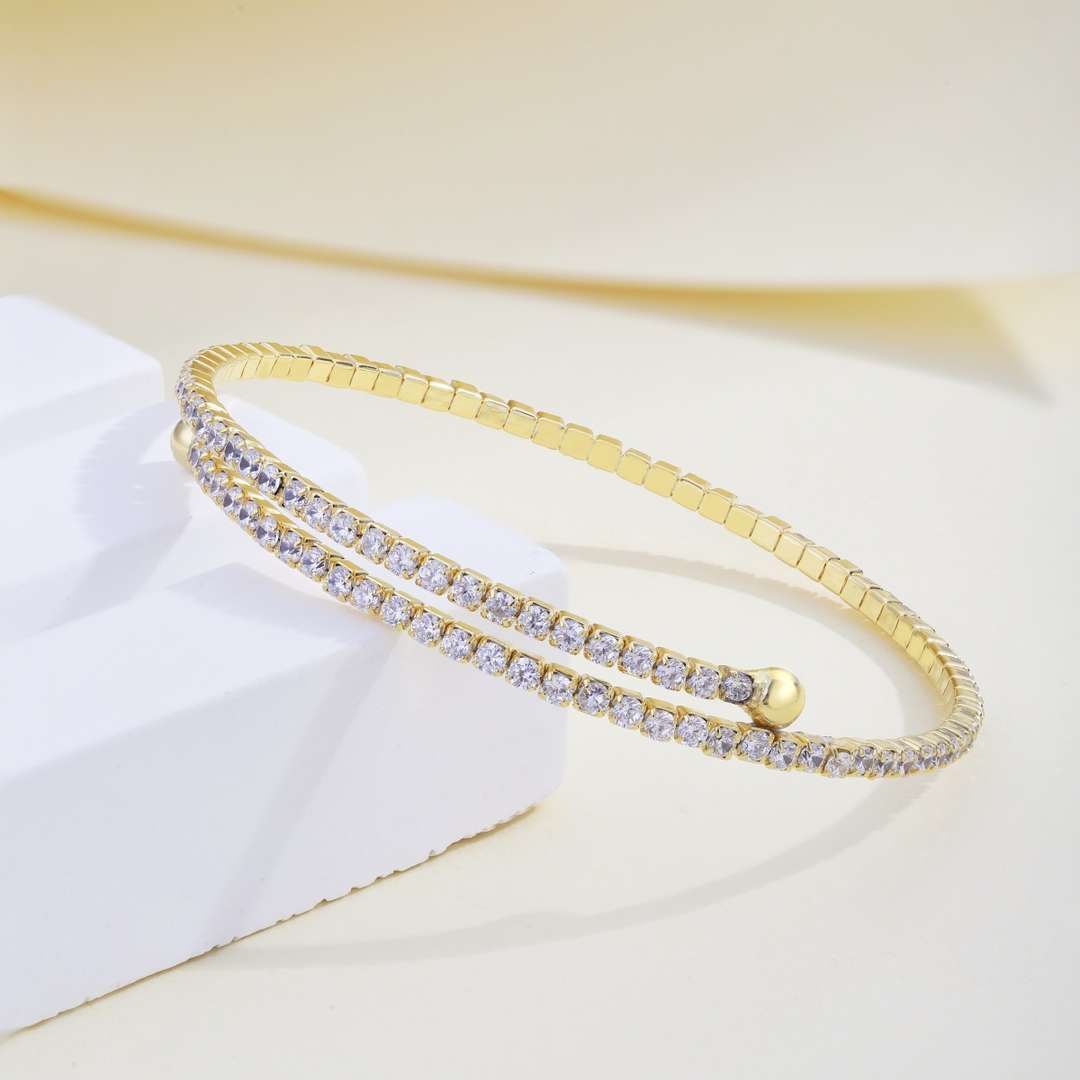 [Love Aura]Row of Diamonds Round Fashion Bracelet