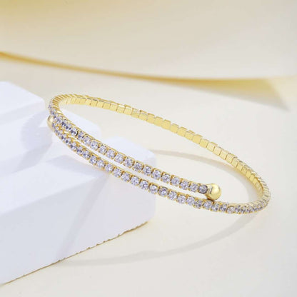 [Love Aura]Row of Diamonds Round Fashion Bracelet
