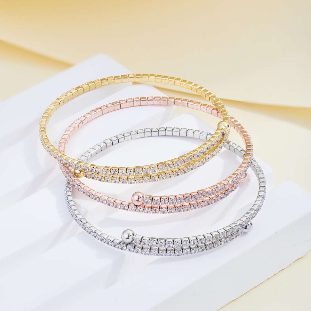 [Love Aura]Row of Diamonds Round Fashion Bracelet