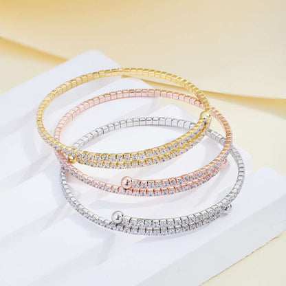 [Love Aura]Row of Diamonds Round Fashion Bracelet