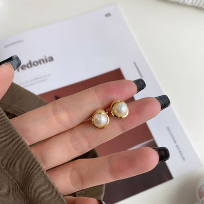 [Love Aura]Dainty Bread Pearl Earrings