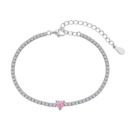 [Love Aura]0.5 Carat Elegant Romantic Heart Shape Lover Bracelet