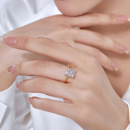 [Love Aura]4.0 Carat Ornate Enchanting Radiand Cut Banquet Ring