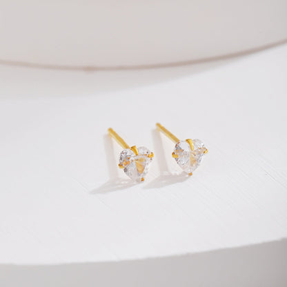[Love Aura]Sparkling Heart Shaped Simple Earrings