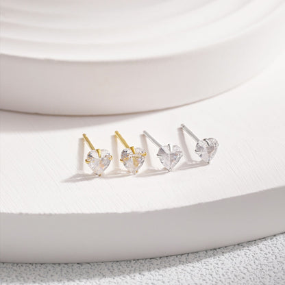 [Love Aura]Sparkling Heart Shaped Simple Earrings