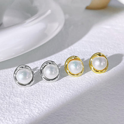[Love Aura]Dainty Bread Pearl Earrings