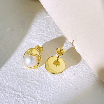 [Love Aura]Dainty Bread Pearl Earrings