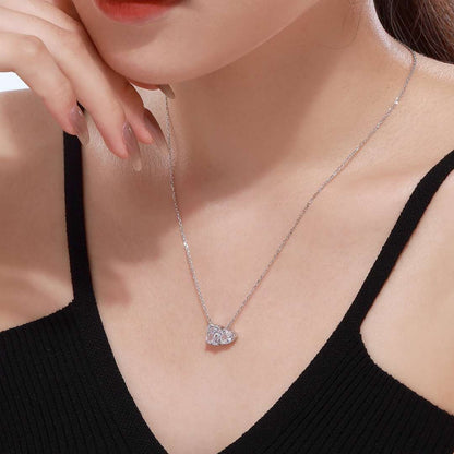 [Love Aura]Dazzling Square & Heart Shape Necklace