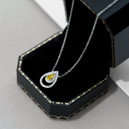 [Love Aura]Sparkling Pear Cut Necklace