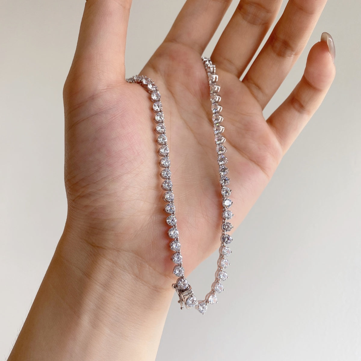 [Love Aura]Ornate Heart Cut Tennis Necklace