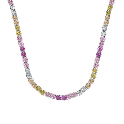[Love Aura]Delicate Colorful Tennis Necklace