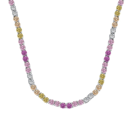 [Love Aura]Delicate Colorful Tennis Necklace