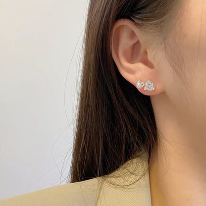 [Love Aura]Double Heart-Shape Classic Princess Style Earrings