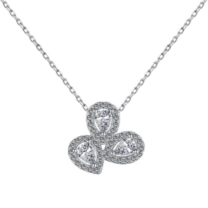 [Love Aura]Elegant Flower Shape Pear Cut Necklace
