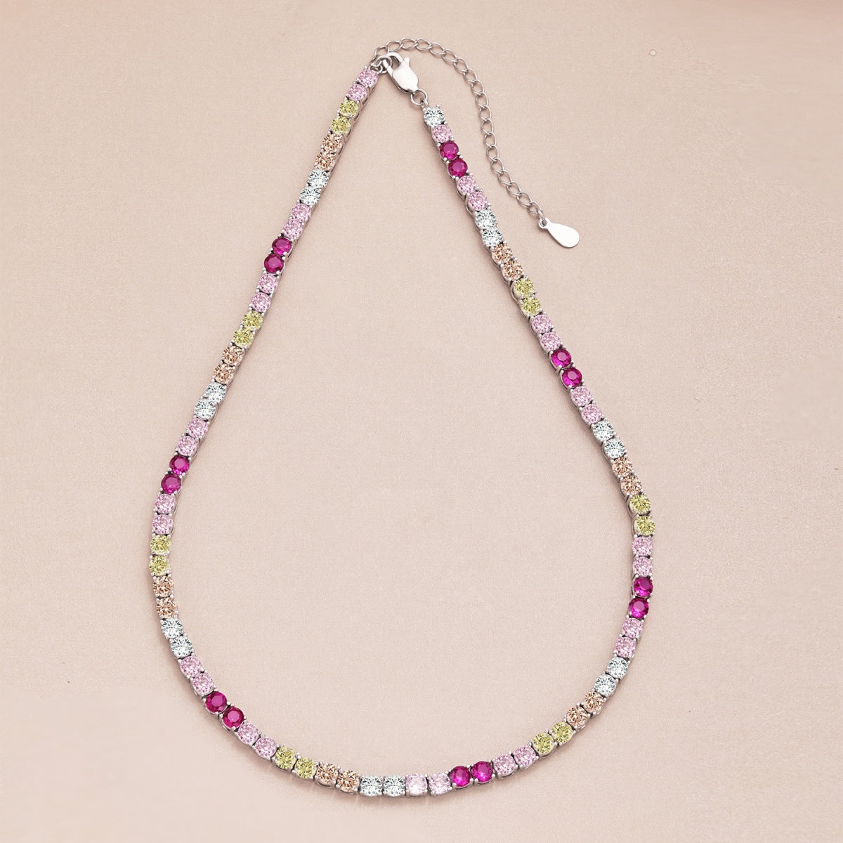 [Love Aura]Delicate Colorful Tennis Necklace