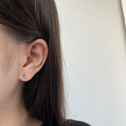 [Love Aura]Sparkling Colorful Round Shape Earrings