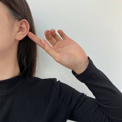 [Love Aura]Sparkling Colorful Round Shape Earrings