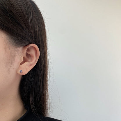 [Love Aura]Sparkling Colorful Round Shape Earrings