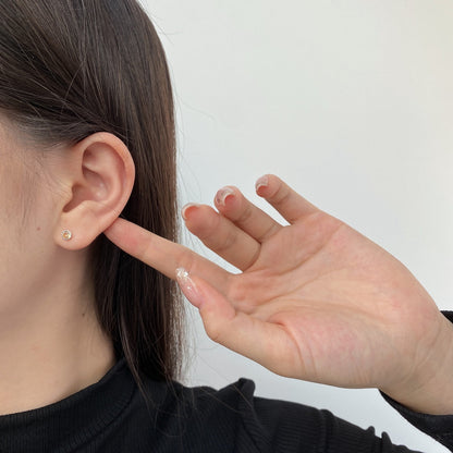 [Love Aura]Sparkling Colorful Round Shape Earrings