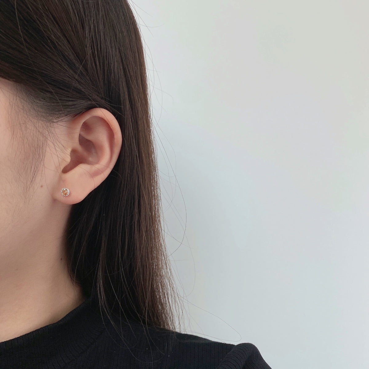 [Love Aura]Sparkling Colorful Round Shape Earrings