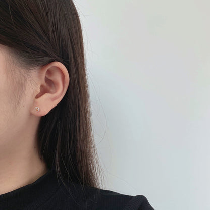 [Love Aura]Sparkling Colorful Round Shape Earrings