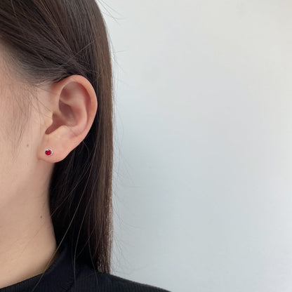 [Love Aura]Sparkling Colorful Round Shape Earrings