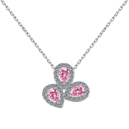 [Love Aura]Elegant Flower Shape Pear Cut Necklace