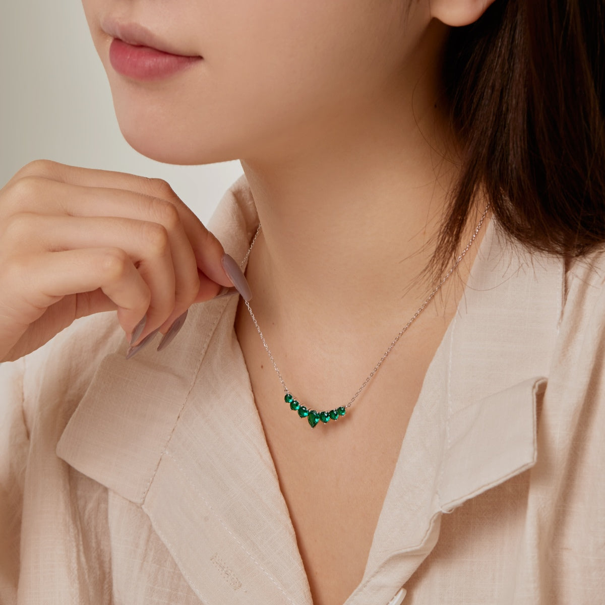 [Love Aura]Dainty Colorful Heart Necklace