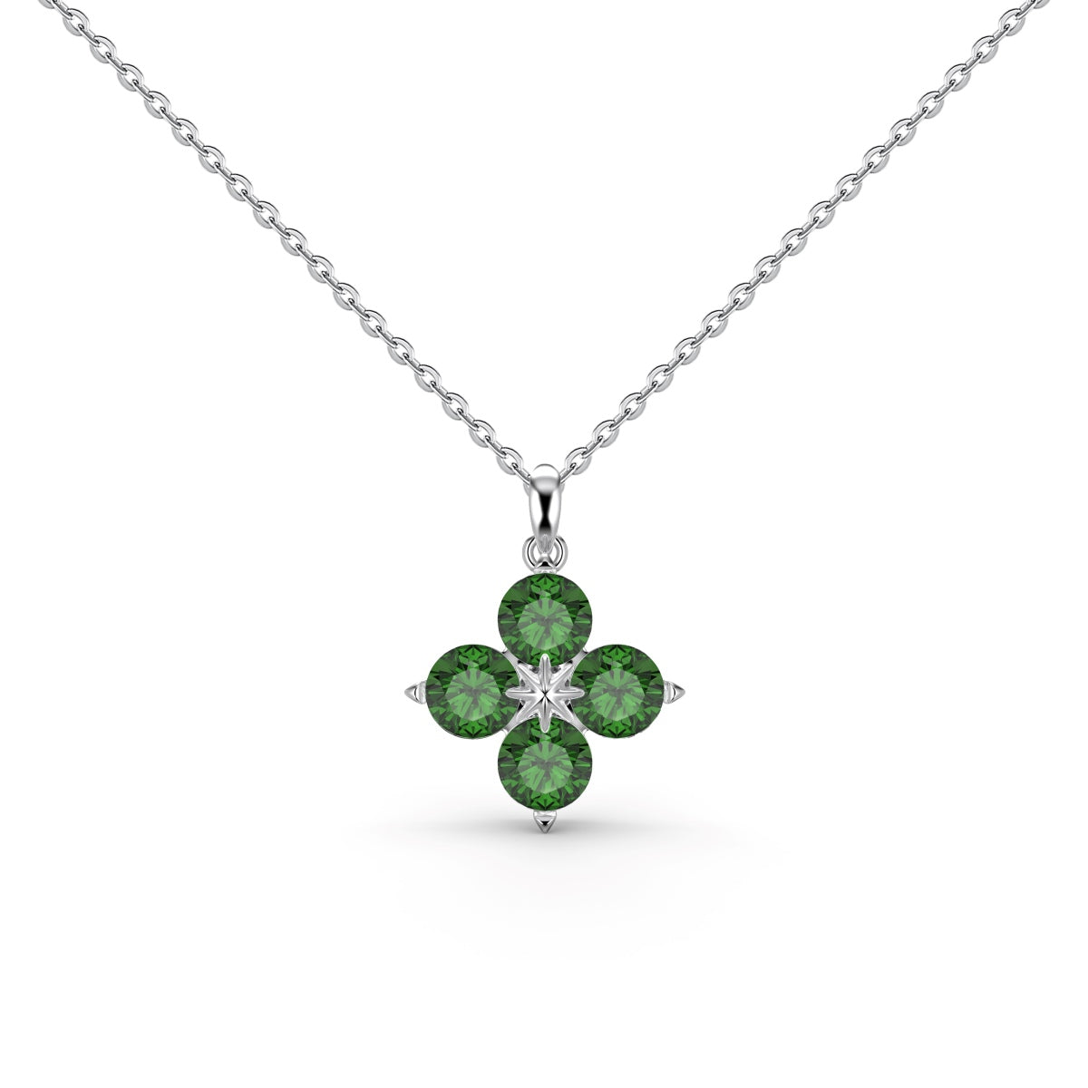 [Love Aura]Four-Leaf Clover And Eight-Pointed Star Necklace