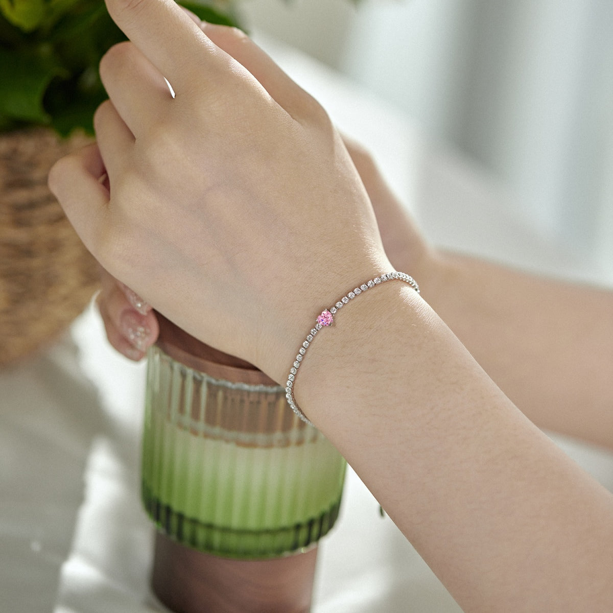 [Love Aura]0.5 Carat Elegant Romantic Heart Shape Lover Bracelet