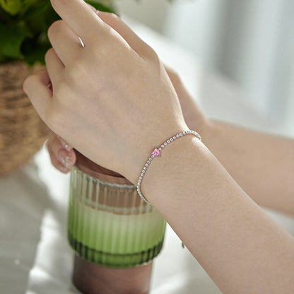 [Love Aura]0.5 Carat Elegant Romantic Heart Shape Lover Bracelet