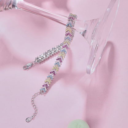 [Love Aura]Ornate Sparkling Round Cut Party Bracelet