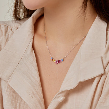 [Love Aura]Dainty Colorful Heart Necklace
