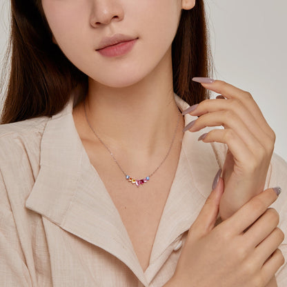 [Love Aura]Dainty Colorful Heart Necklace
