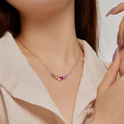 [Love Aura]Dainty Colorful Heart Necklace