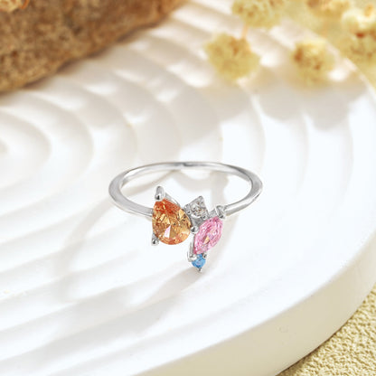 [Love Aura]Radiant Colorful Multi Cut Daily Ring