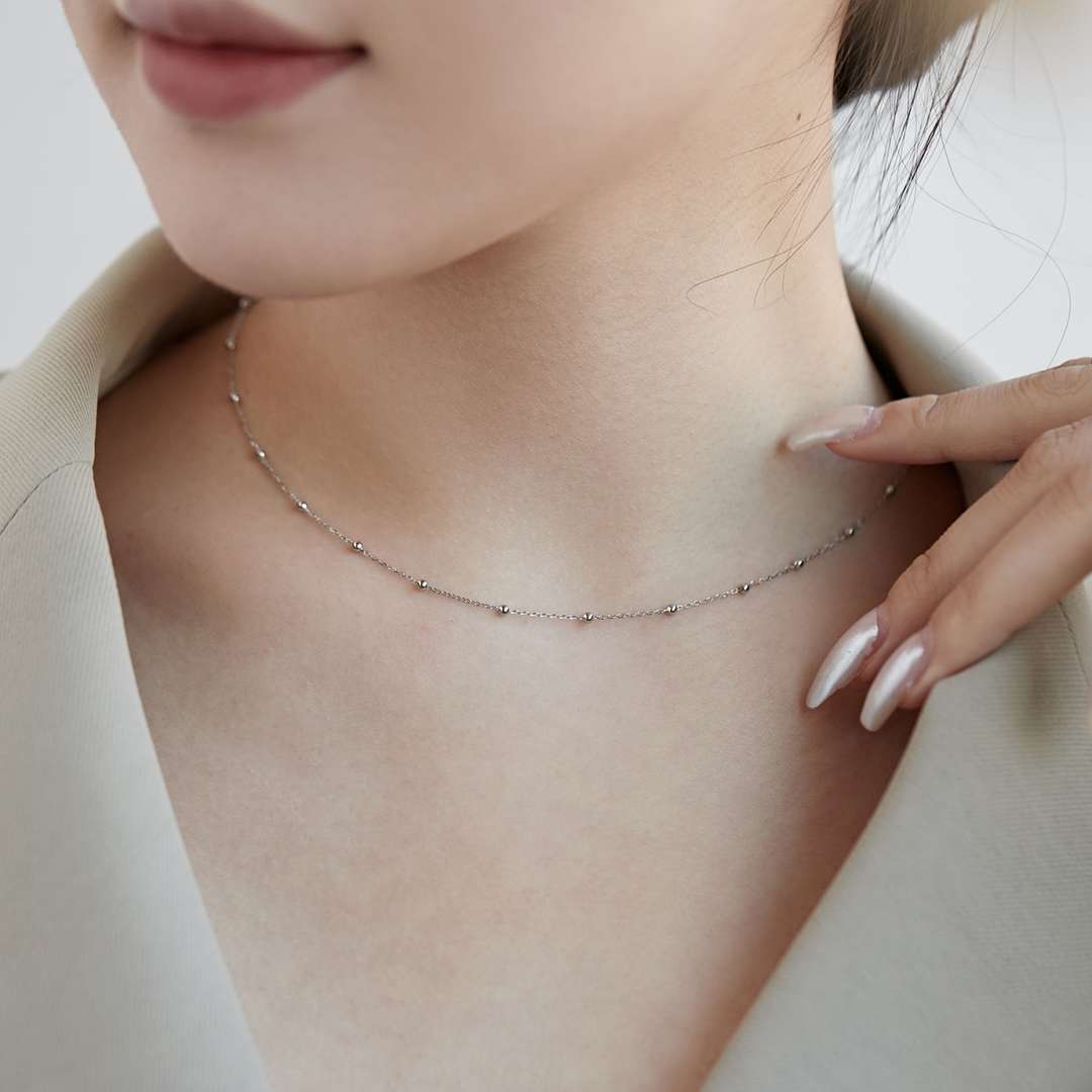 [Love Aura]Small Bead Clavicle Chain Simple Necklace