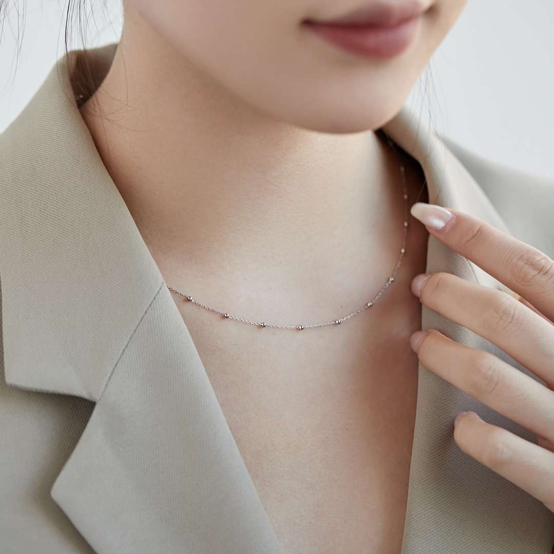 [Love Aura]Small Bead Clavicle Chain Simple Necklace