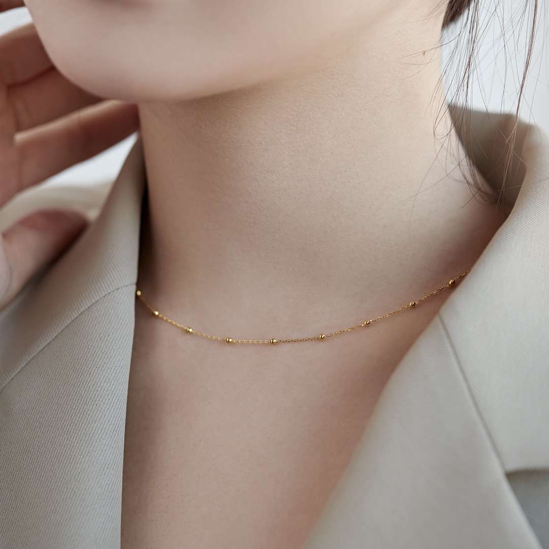 [Love Aura]Small Bead Clavicle Chain Simple Necklace